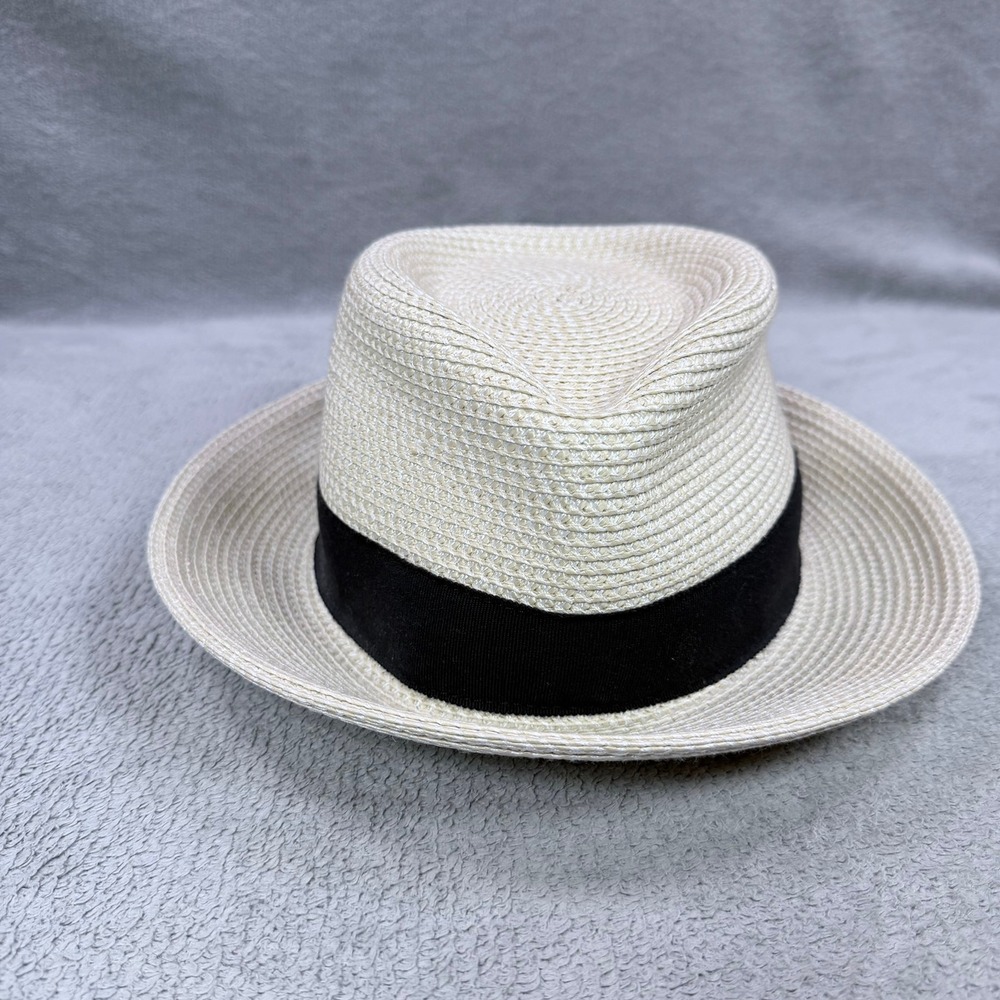 Eric Javits Squishee Classic Hat Womens One Size Cream Black Sun Fedora NWT